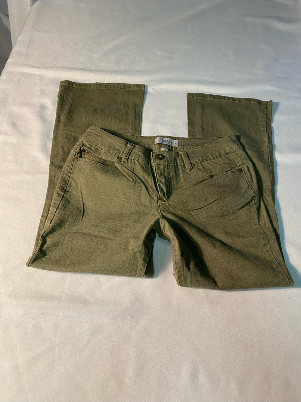Women’s Olive Green Bootcut Jeans
